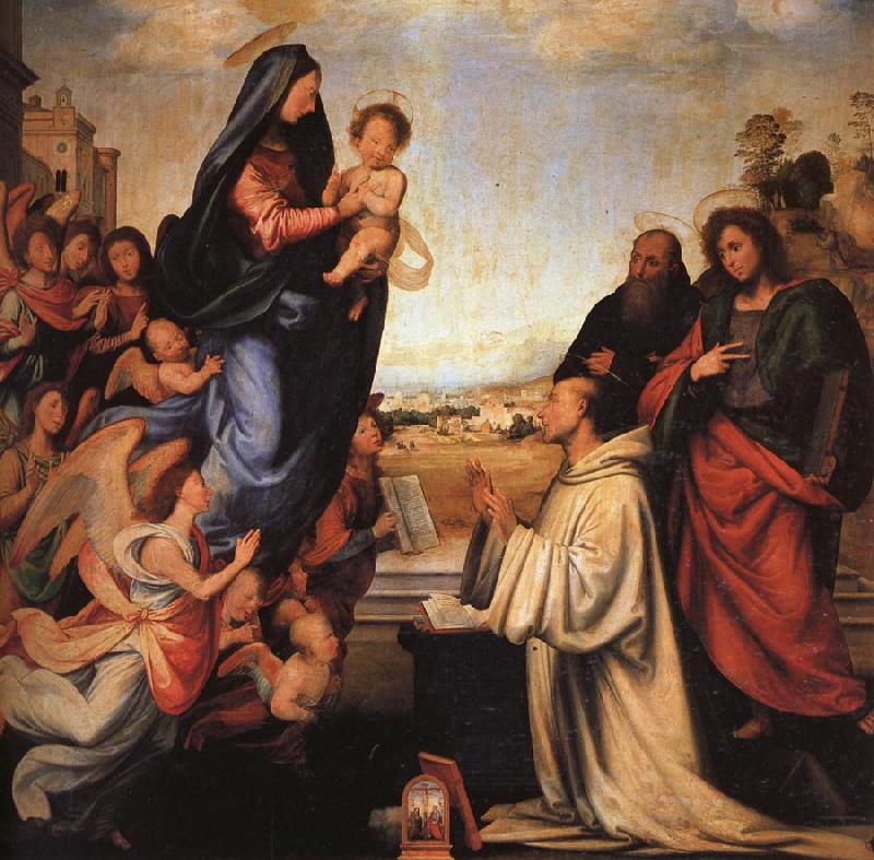 BARTOLOMEO, Fra The Vision of St.Bernard France oil painting art
